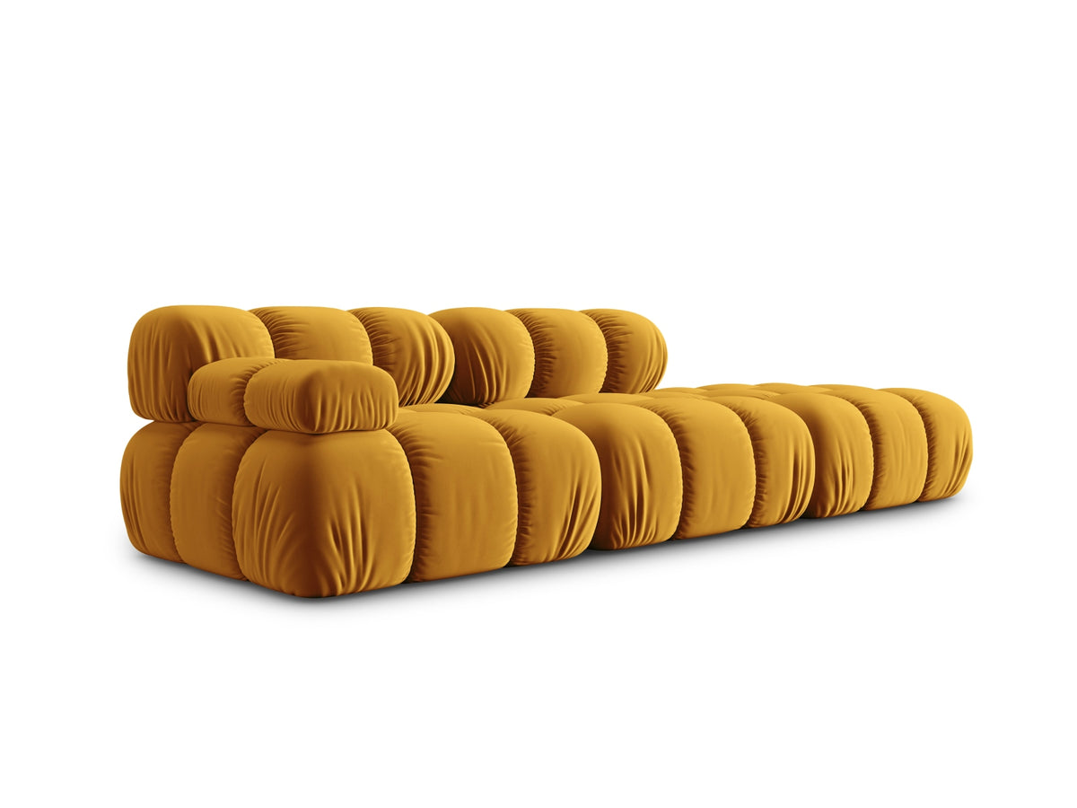 Bellis Velour modulares Sofa rechts 4 Sitzer 94cm in Yellow-Bluvel präsentiert im Onlineshop von KAQTU Design AG. L-Sofa rechts ist von Micadoni
