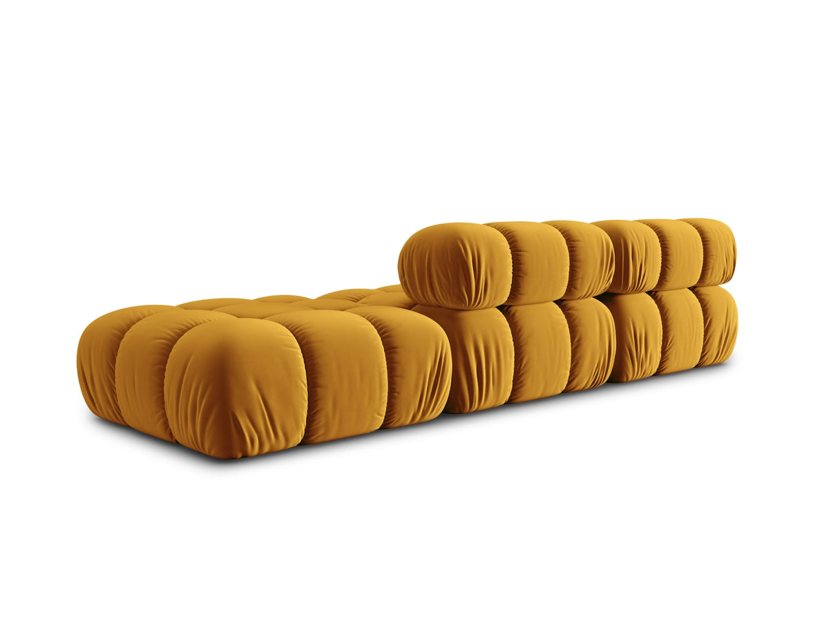 Bellis Velour modulares Sofa rechts 4 Sitzer 94cm in Yellow-Bluvel präsentiert im Onlineshop von KAQTU Design AG. L-Sofa rechts ist von Micadoni