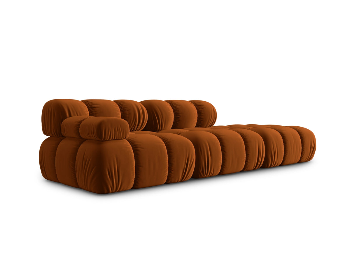 Bellis Velour modulares Sofa rechts 4 Sitzer 94cm in Terracotta-Bluvel präsentiert im Onlineshop von KAQTU Design AG. L-Sofa rechts ist von Micadoni