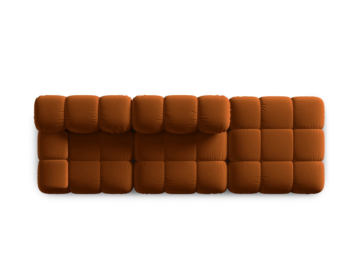 Bellis Velour modulares Sofa rechts 4 Sitzer 94cm in Terracotta-Bluvel präsentiert im Onlineshop von KAQTU Design AG. L-Sofa rechts ist von Micadoni