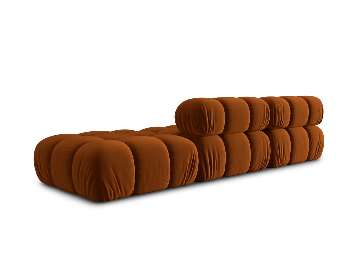 Bellis Velour modulares Sofa rechts 4 Sitzer 94cm in Terracotta-Bluvel präsentiert im Onlineshop von KAQTU Design AG. L-Sofa rechts ist von Micadoni