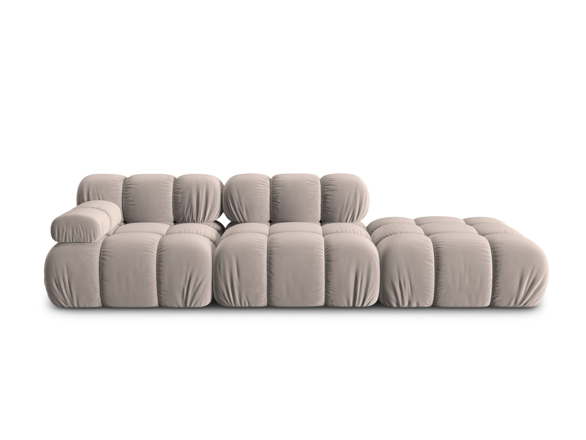 Bellis Velour modulares Sofa rechts 4 Sitzer 94cm in Cappuccino-Bluvel präsentiert im Onlineshop von KAQTU Design AG. L-Sofa rechts ist von Micadoni