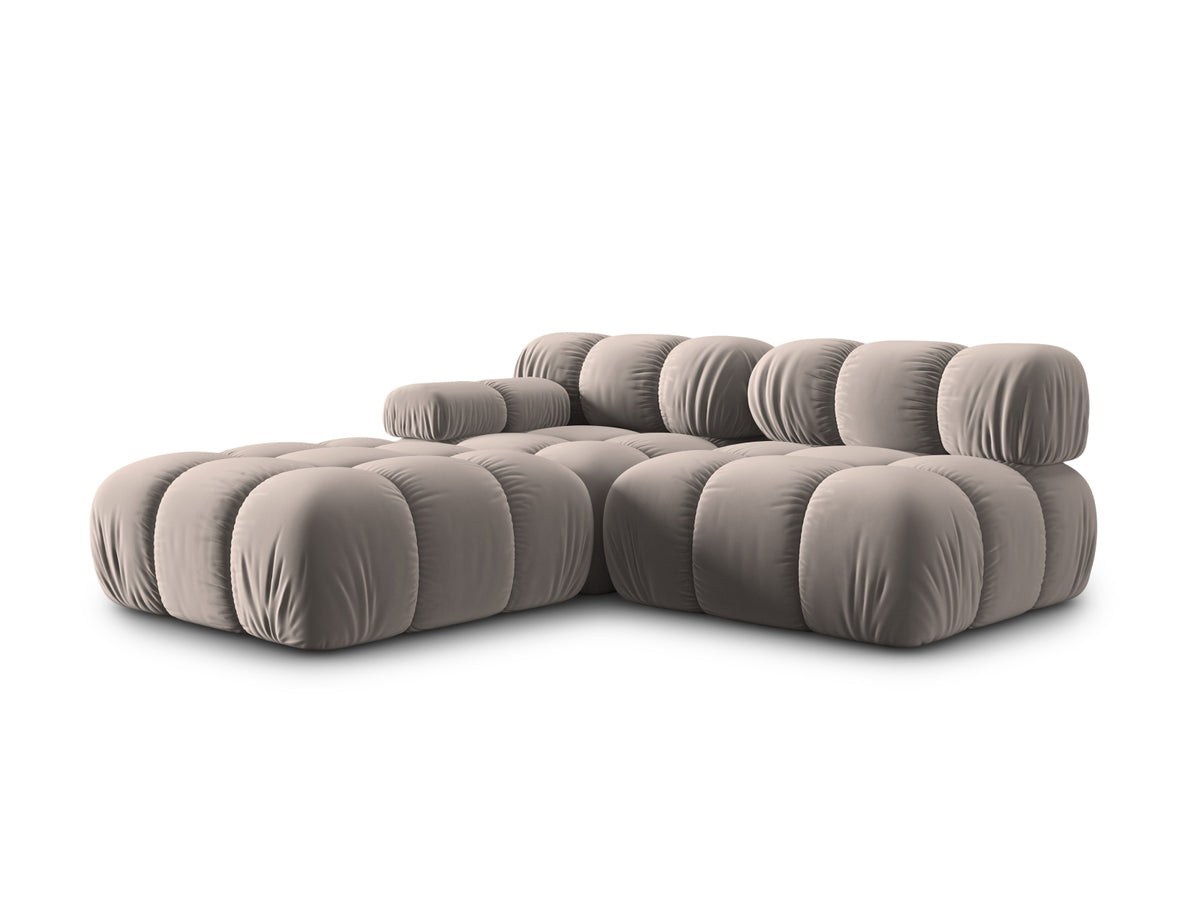 Bellis Velour modulares Sofa rechts 4 Sitzer 94cm in Cappuccino-Bluvel präsentiert im Onlineshop von KAQTU Design AG. L-Sofa rechts ist von Micadoni