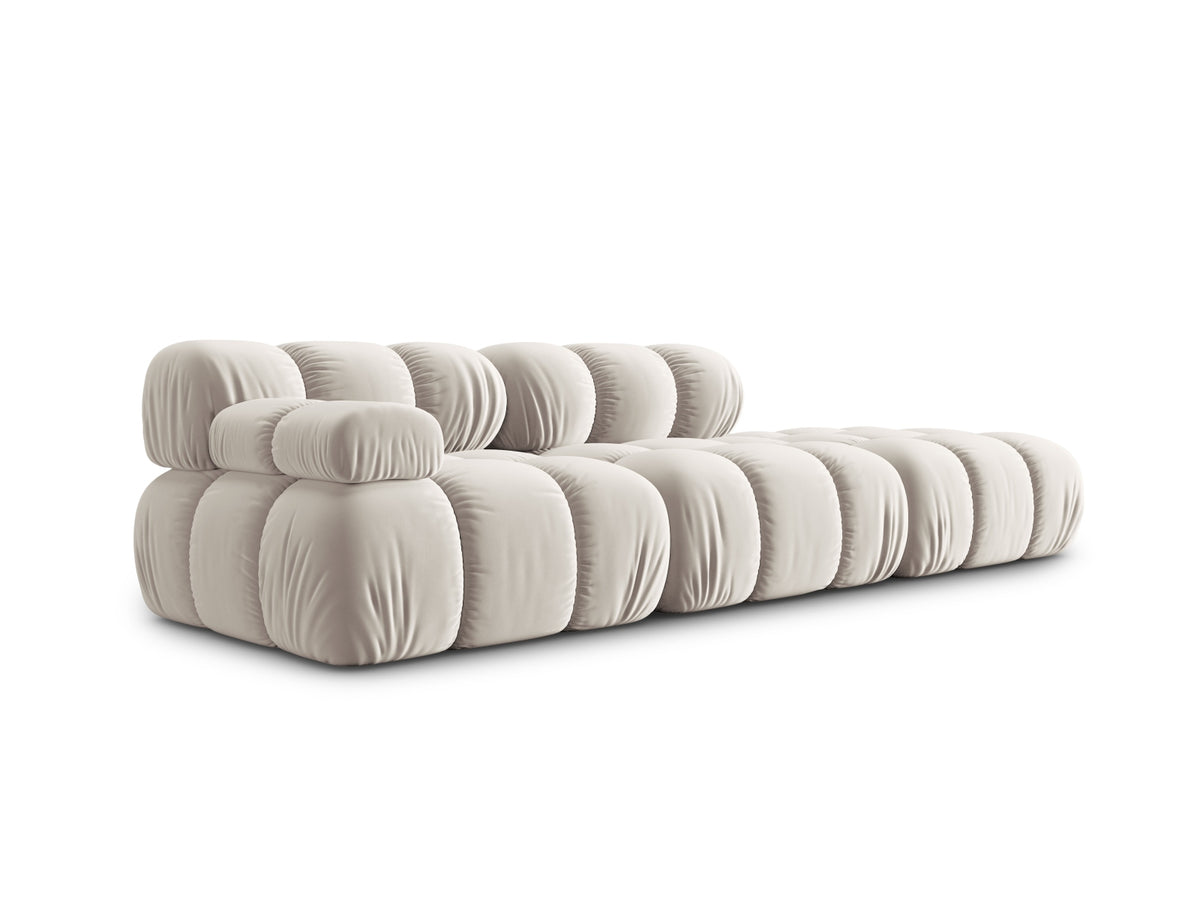 Bellis Velour modulares Sofa rechts 4 Sitzer 94cm in Dark Beige-Bluvel präsentiert im Onlineshop von KAQTU Design AG. L-Sofa rechts ist von Micadoni