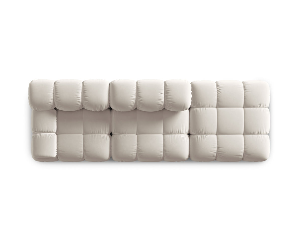 Bellis Velour modulares Sofa rechts 4 Sitzer 94cm in Dark Beige-Bluvel präsentiert im Onlineshop von KAQTU Design AG. L-Sofa rechts ist von Micadoni
