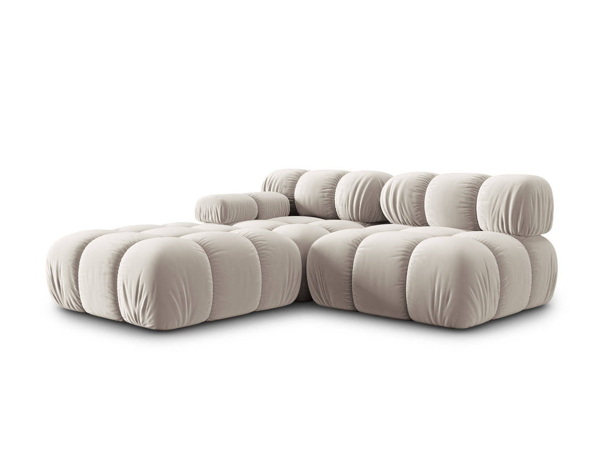Bellis Velour modulares Sofa rechts 4 Sitzer 94cm in Dark Beige-Bluvel präsentiert im Onlineshop von KAQTU Design AG. L-Sofa rechts ist von Micadoni