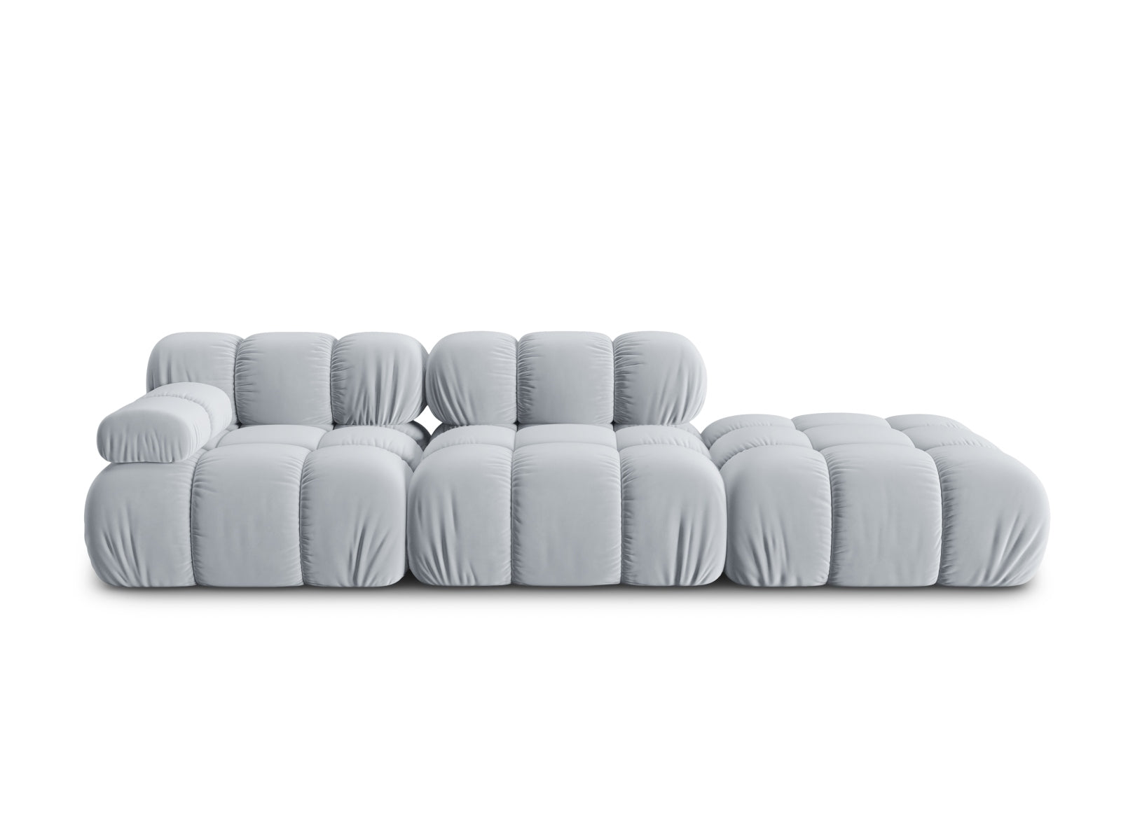 Bellis Velour modulares Sofa rechts 4 Sitzer 94cm in Light Blue präsentiert im Onlineshop von KAQTU Design AG. L-Sofa rechts ist von Micadoni
