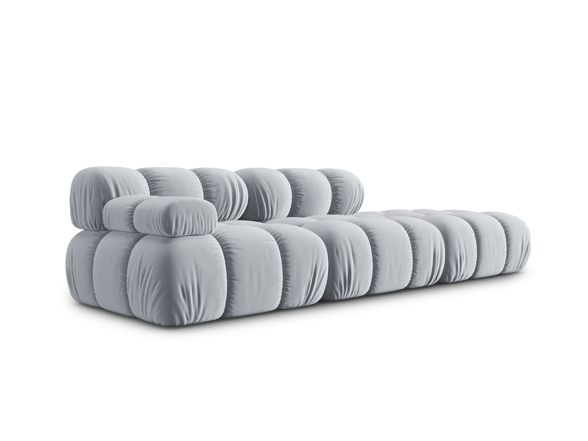 Bellis Velour modulares Sofa rechts 4 Sitzer 94cm in Light Blue-Bluvel präsentiert im Onlineshop von KAQTU Design AG. L-Sofa rechts ist von Micadoni