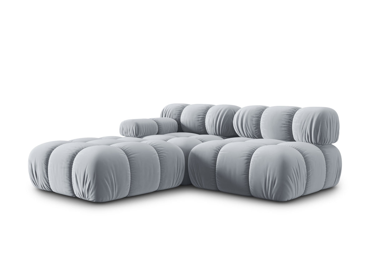 Bellis Velour modulares Sofa rechts 4 Sitzer 94cm in Light Blue-Bluvel präsentiert im Onlineshop von KAQTU Design AG. L-Sofa rechts ist von Micadoni