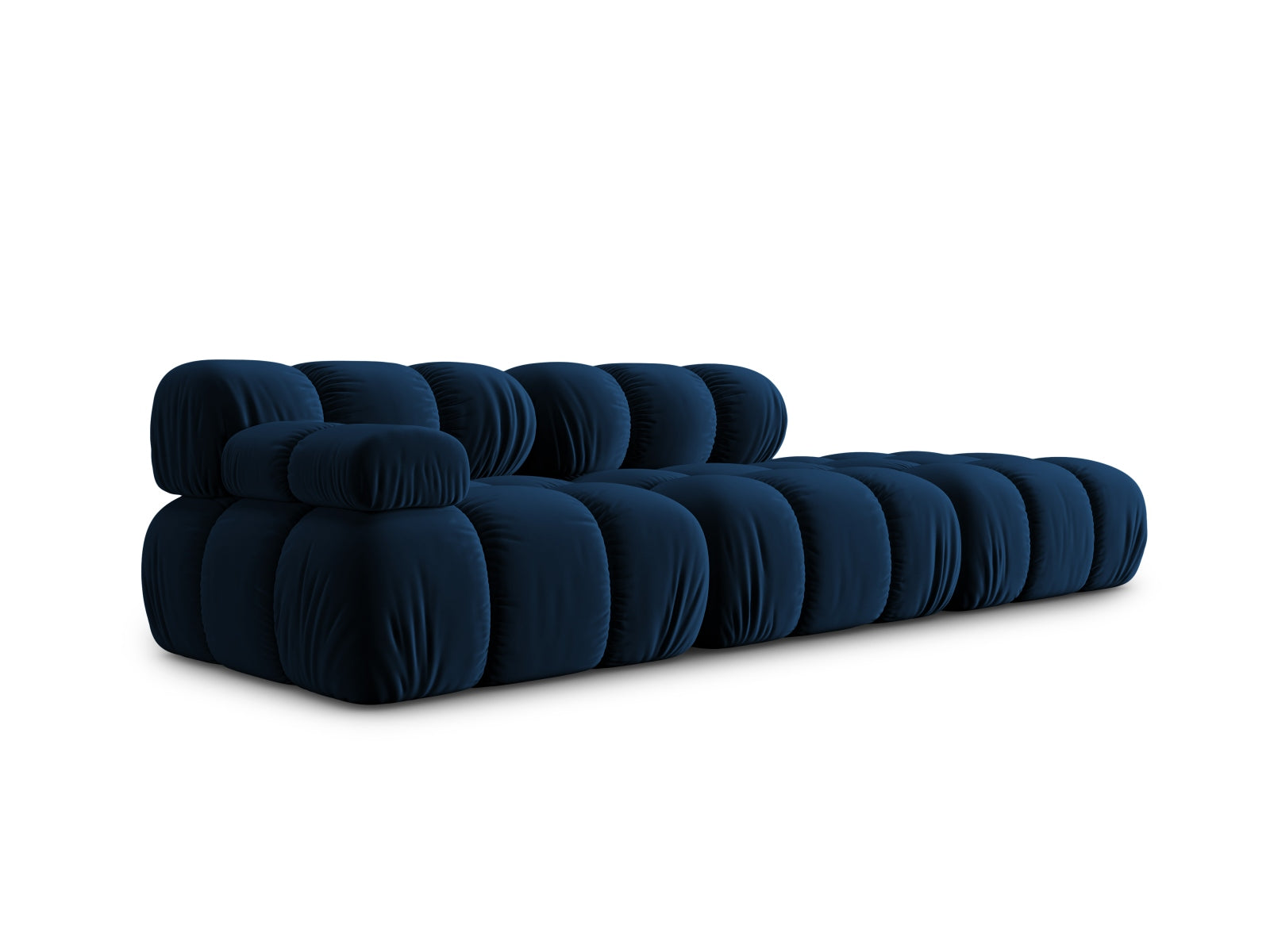 Modulares Bellis Velour Sofa in Royal Blue, 4-Sitzer, rechte Ausführung, perfekt für moderne Wohnkonzepte und stilvolle Akzente.