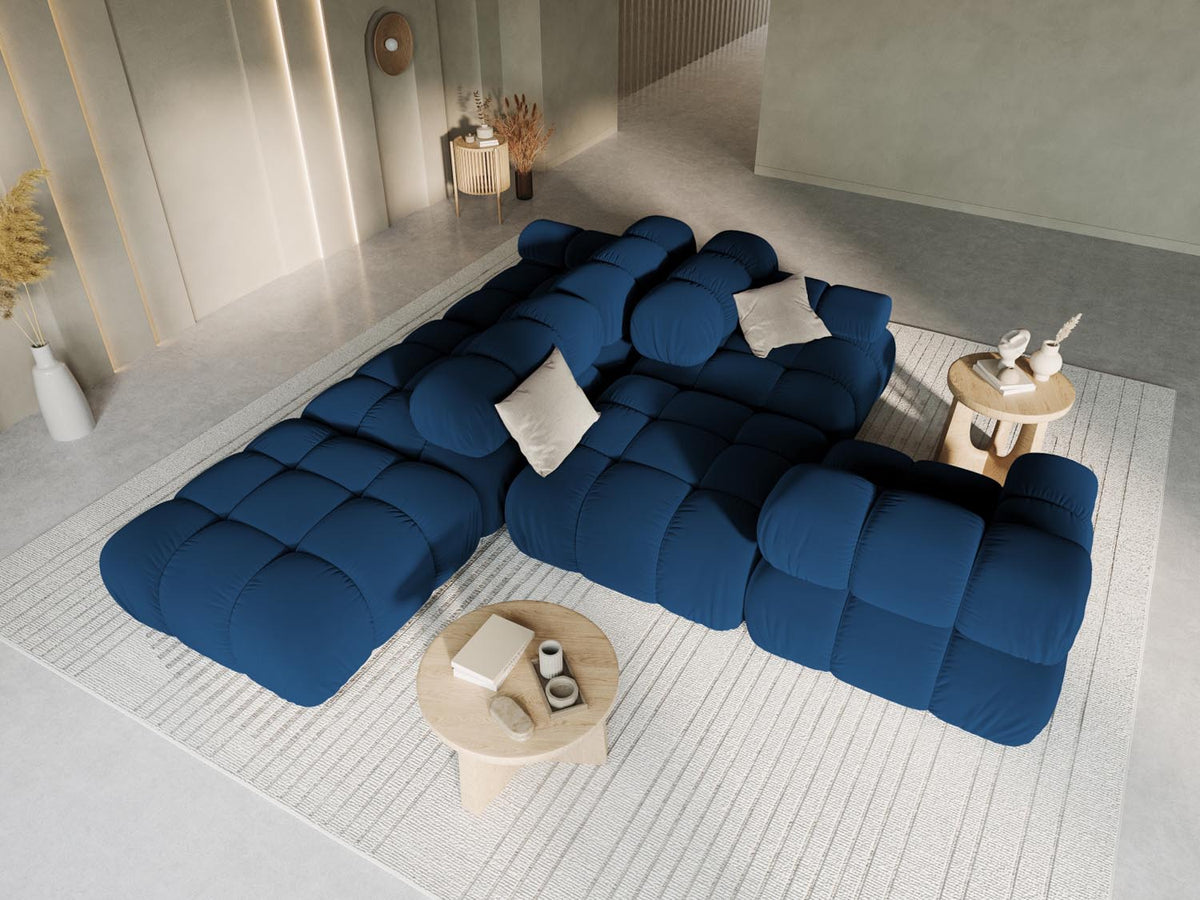Bellis Velour modulares Sofa rechts 4 Sitzer 94cm in Royal Blue-Bluvel präsentiert im Onlineshop von KAQTU Design AG. L-Sofa rechts ist von Micadoni