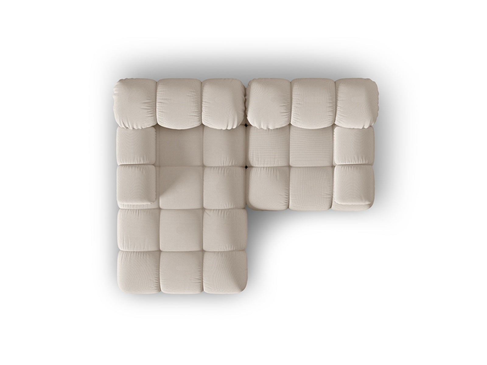 Elegantes, modulares L-Sofa Bellis in hellem Beige, 3-Sitzer mit 155 cm Breite, perfekt für moderne Wohnkonzepte von Micadoni.
