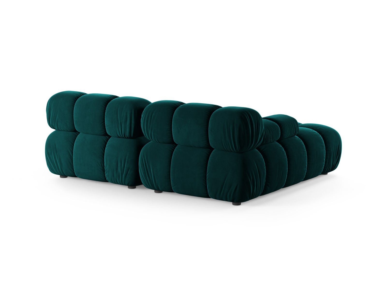 Stylisches 3-Sitzer Ecksofa links Bellis in elegantem Petrol, ideal für stilvolle Wohnräume und entspannende Auszeiten.