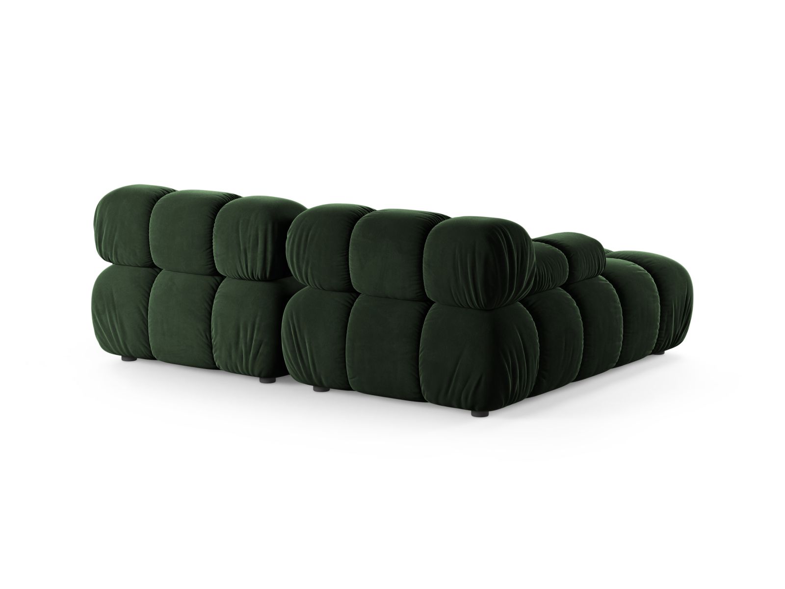 Elegantes 3-Sitzer Ecksofa Bellis in sattem Flaschengrün, ideal für stilvolle Wohnräume und vielseitige Einrichtungsmöglichkeiten.