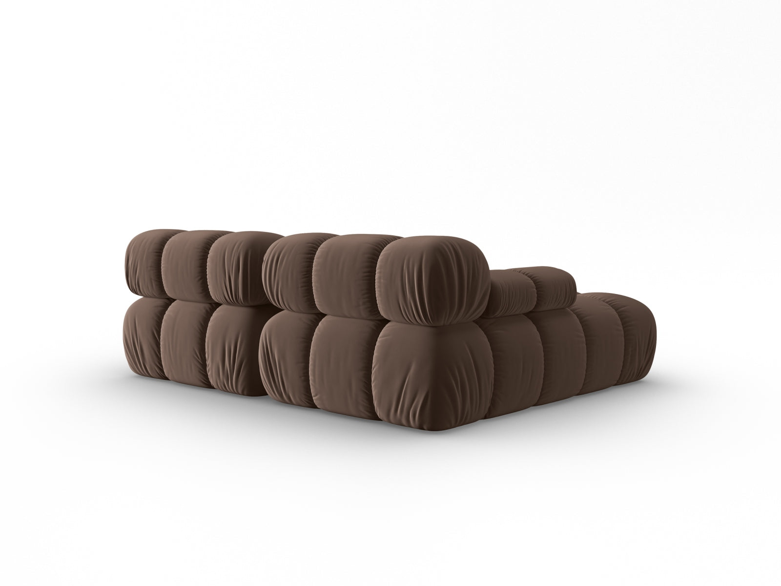 Elegantes, modulares Ecksofa Bellis in hochwertigem Velours, linksseitig, ideal für stilvolle und einladende Wohnräume.