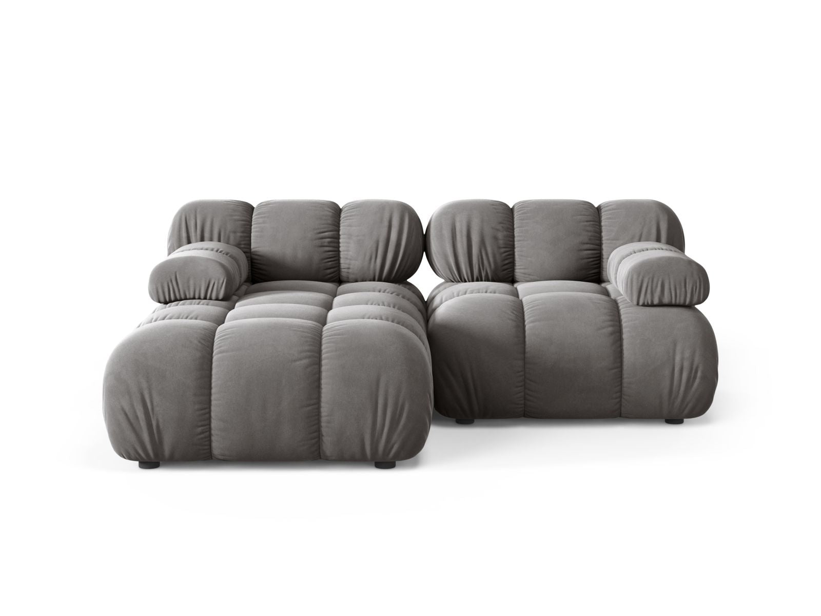 Bellis Velour modulares Ecksofa links 3 Sitzer 155cm in Light Grey-Bluvel präsentiert im Onlineshop von KAQTU Design AG. Ecksofa links ist von Micadoni