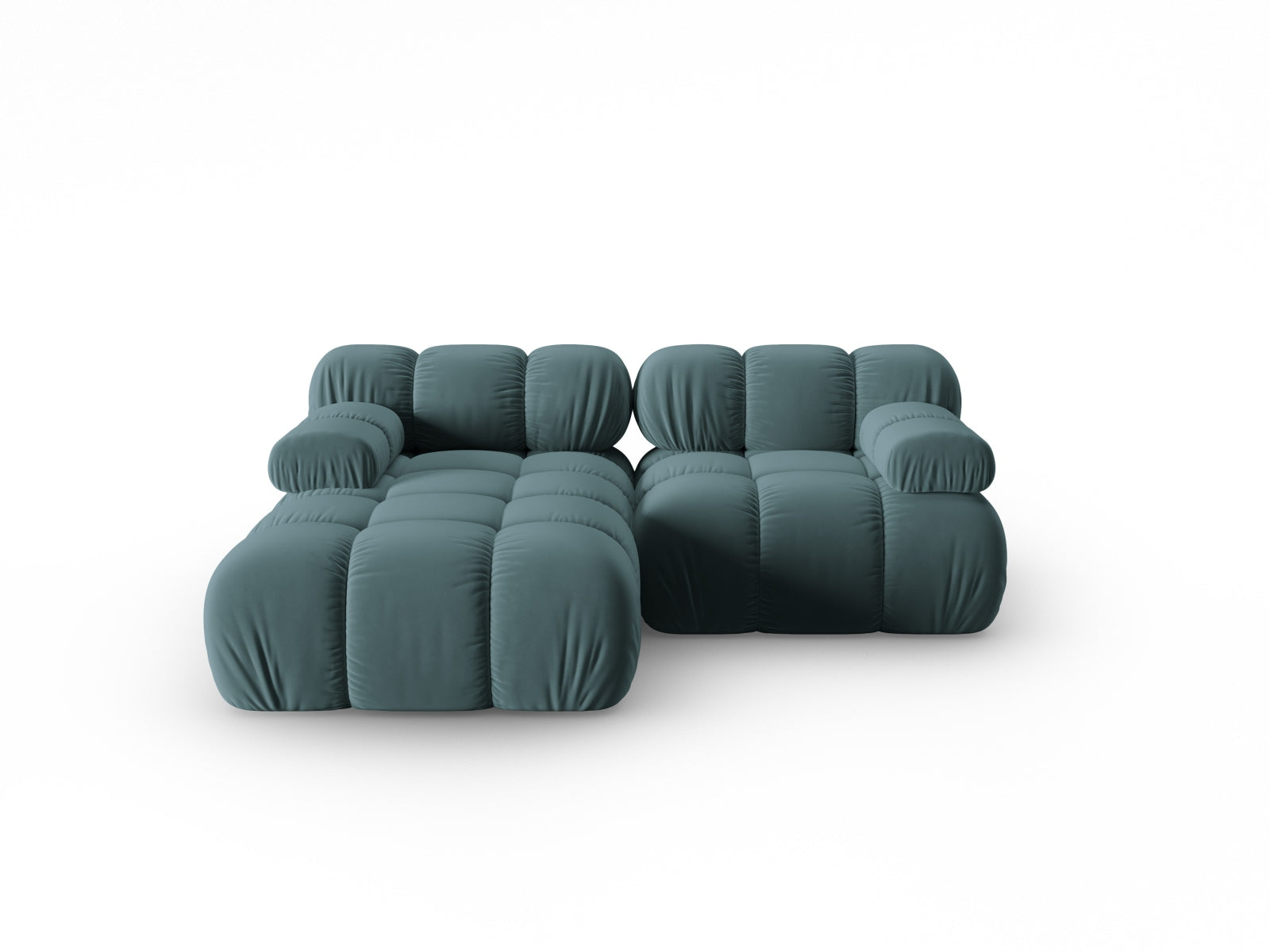 Bellis Velour modulares Ecksofa links 3 Sitzer 155cm in Turquoise-Bluvel präsentiert im Onlineshop von KAQTU Design AG. Ecksofa links ist von Micadoni