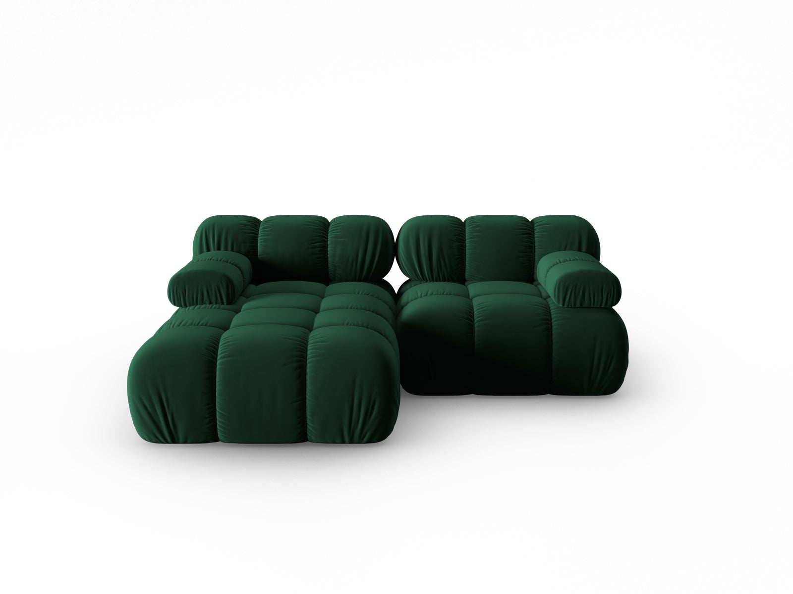 Bellis Velour modulares Ecksofa links 3 Sitzer 155cm in Bottle Green-Bluvel präsentiert im Onlineshop von KAQTU Design AG. L-Sofa links ist von Micadoni