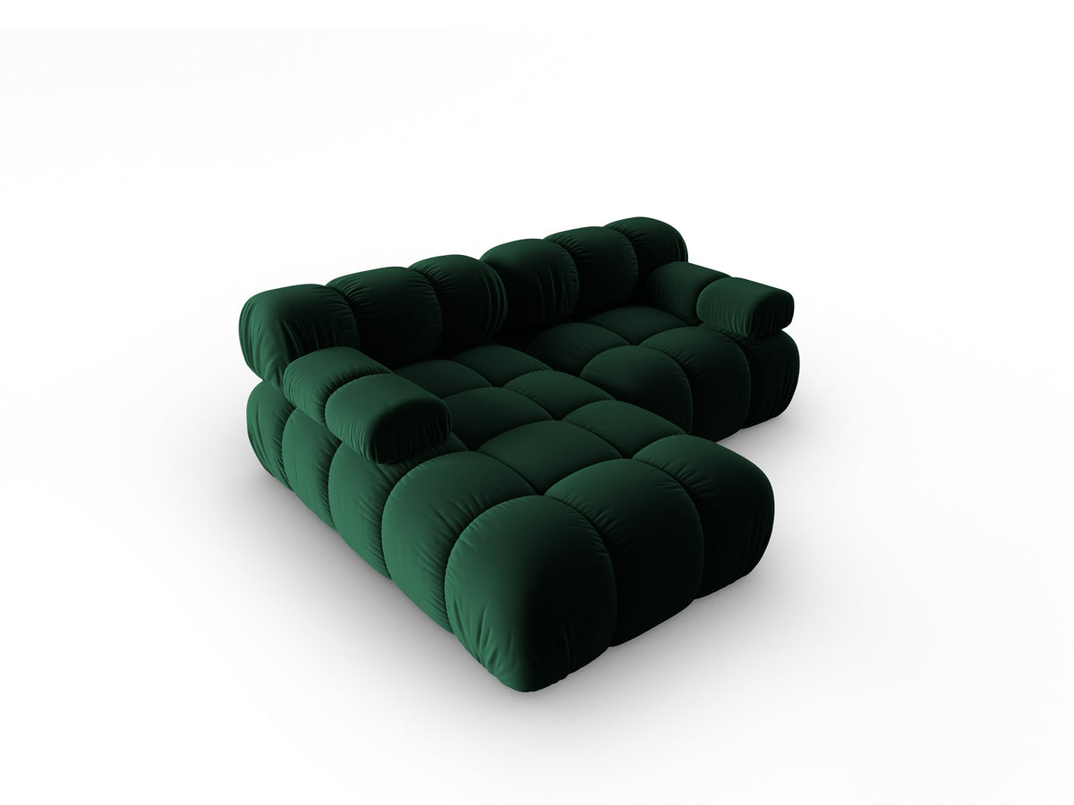 Bellis Velour modulares Ecksofa links 3 Sitzer 155cm in Bottle Green-Bluvel präsentiert im Onlineshop von KAQTU Design AG. L-Sofa links ist von Micadoni