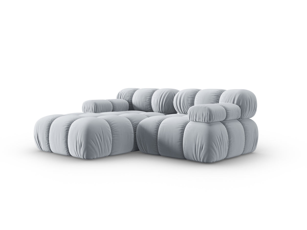 Bellis Velour modulares Ecksofa links 3 Sitzer 155cm in Light Blue-Bluvel präsentiert im Onlineshop von KAQTU Design AG. Ecksofa links ist von Micadoni