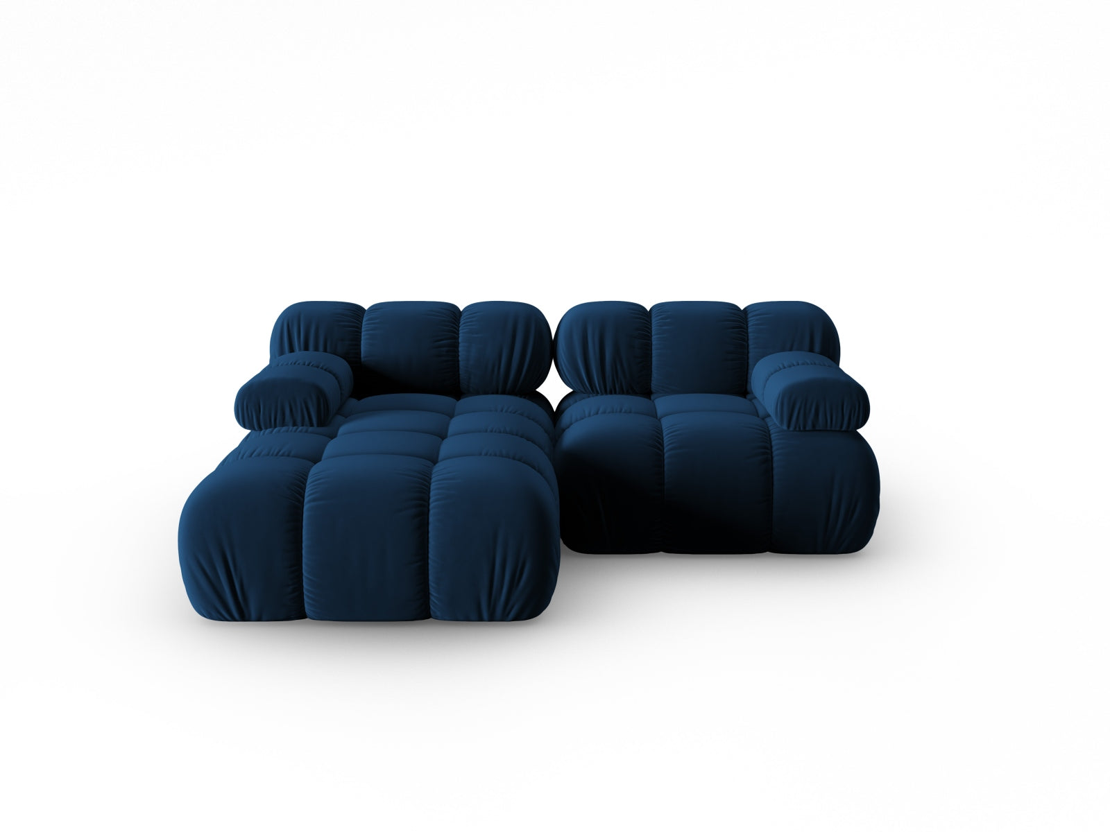 Bellis Velour modulares Ecksofa links 3 Sitzer 155cm in Royal Blue-Bluvel präsentiert im Onlineshop von KAQTU Design AG. L-Sofa links ist von Micadoni