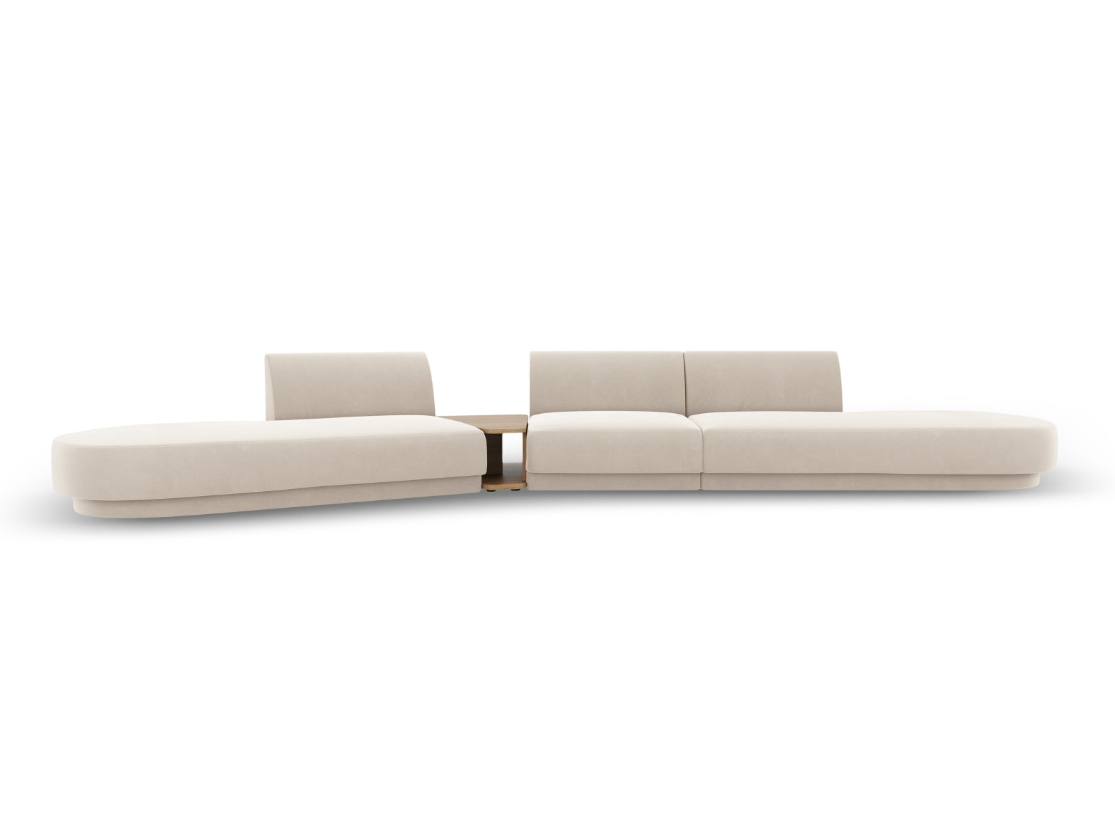 Miley Velour modulares Sofa links 5 Sitzer in Light Beige präsentiert im Onlineshop von KAQTU Design AG. L-Sofa links ist von Micadoni