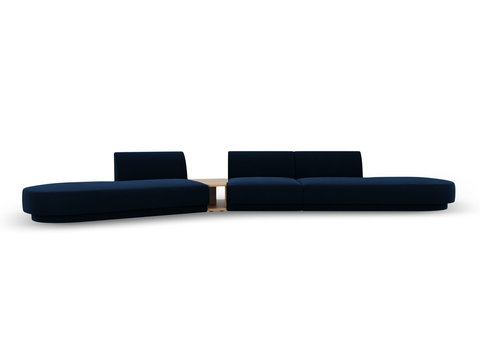 Miley Velour modulares Sofa links 5 Sitzer in Royal Blue präsentiert im Onlineshop von KAQTU Design AG. L-Sofa links ist von Micadoni