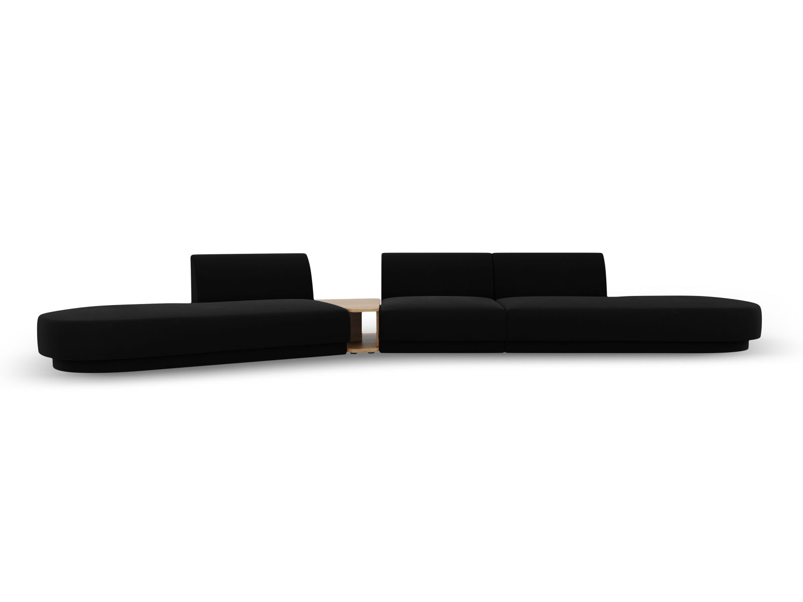 Miley Velour modulares Sofa links 5 Sitzer in Black präsentiert im Onlineshop von KAQTU Design AG. L-Sofa links ist von Micadoni