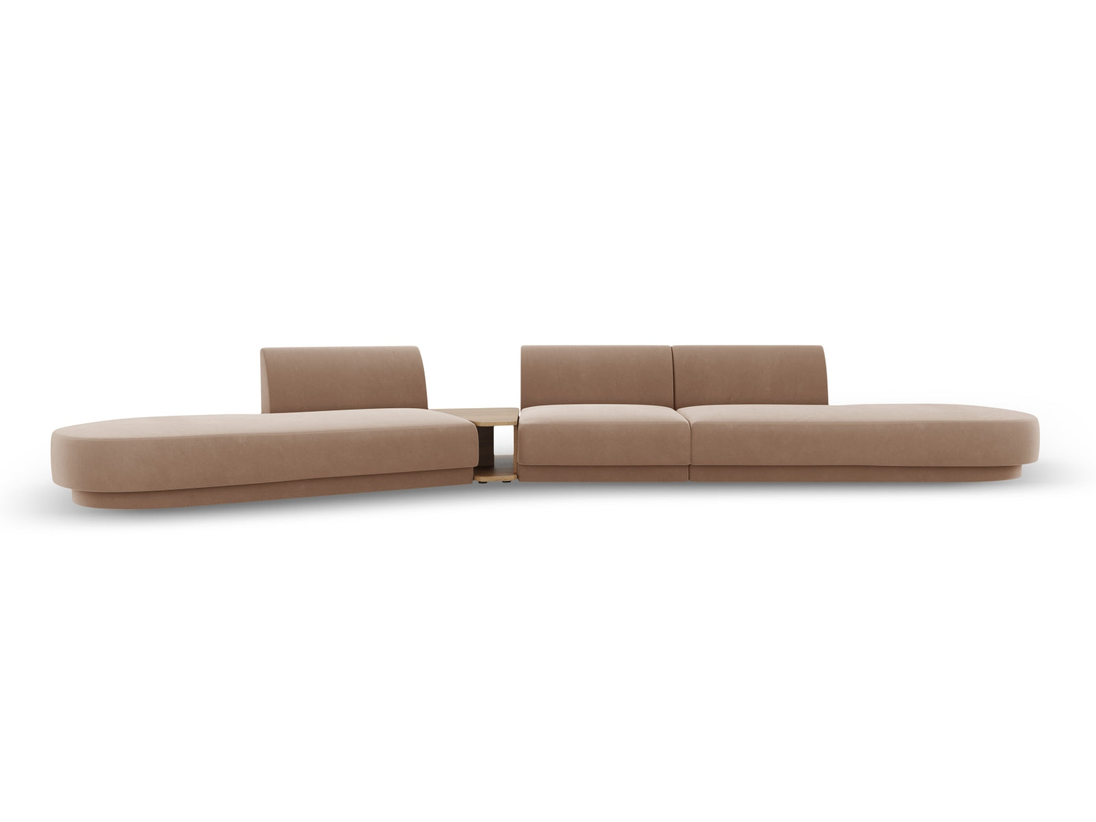 Miley Velour modulares Sofa links 5 Sitzer in Cappuccino präsentiert im Onlineshop von KAQTU Design AG. L-Sofa links ist von Micadoni