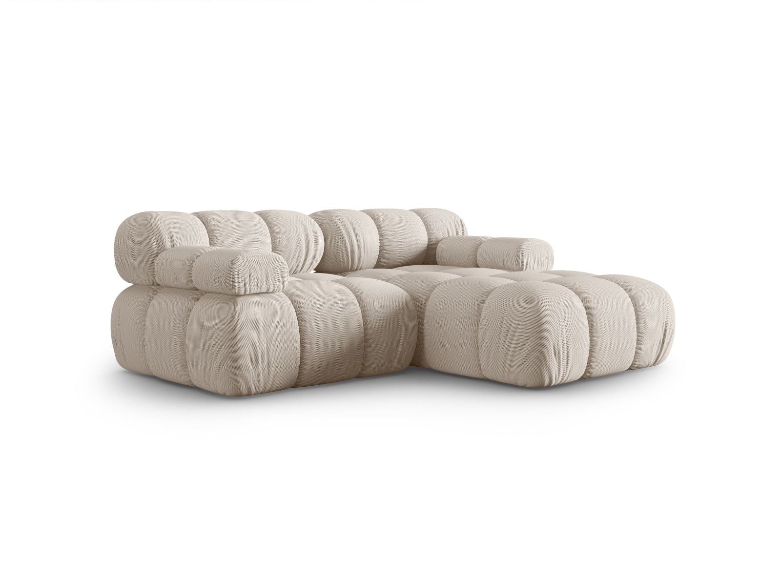 Elegantes Bellis Ecksofa in Light Beige, 3-Sitzer, modulare Form, ideal für stilvolle Wohnräume, erhältlich bei KAQTU Design AG.