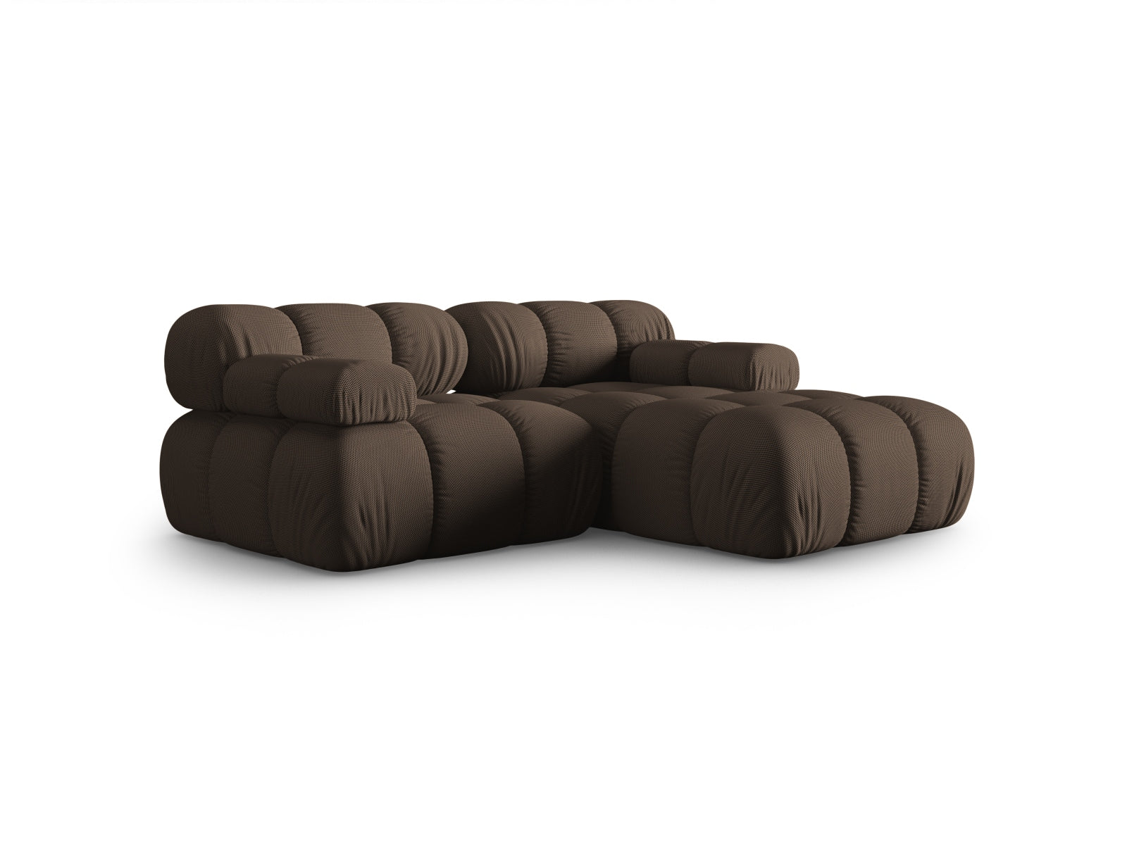 Elegantes Bellis Ecksofa in Braun, 3-Sitzer, 155 cm, ideal für moderne Wohnräume, erhältlich bei KAQTU Design AG.