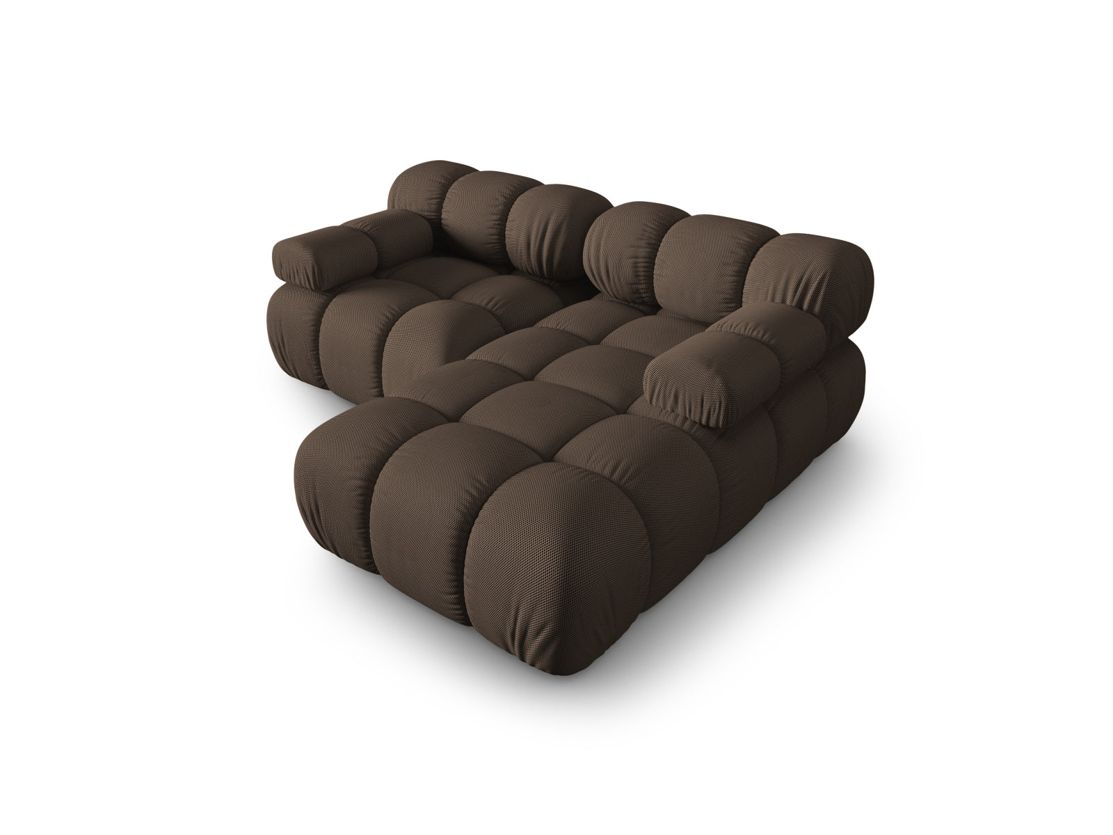 Stylisches Bellis Ecksofa in Braun, 3-Sitzer, 155 cm, perfekt für gemütliche Ecken in Ihrem Zuhause, erhältlich bei Micadoni.