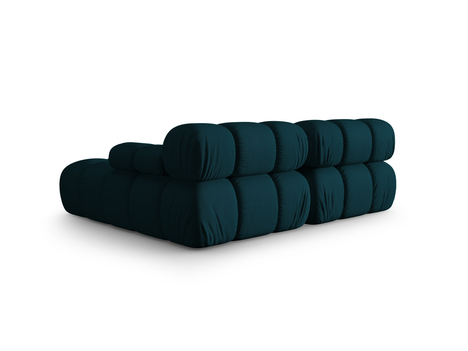 Elegantes Bellis Ecksofa in dunklem Blau, 3-Sitzer, 155 cm, ideal für stilvolle Wohnräume, erhältlich bei Micadoni.