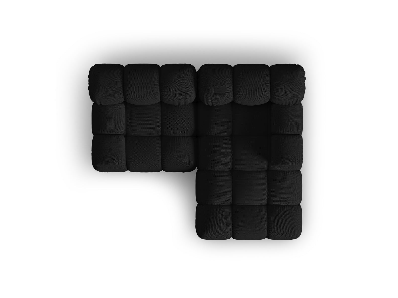 Stylisches Bellis Ecksofa in Schwarz, 3-Sitzer, 155 cm, perfekt für zeitgemäße Wohnkonzepte, erhältlich bei Micadoni.
