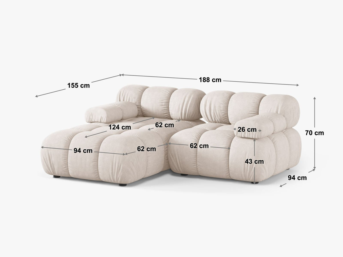 3-Sitzer Modular Ecksofa rechts Bellis in Beige-Venus präsentiert im Onlineshop von KAQTU Design AG. Ecksofa rechts ist von Micadoni