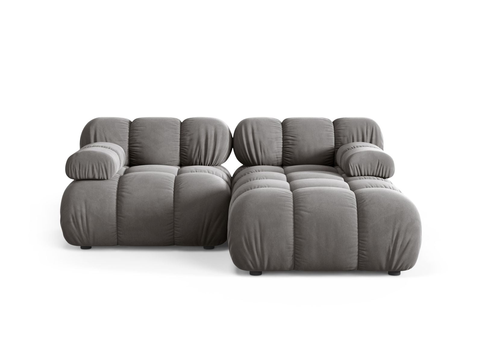 Bellis Velour modulares Ecksofa rechts 3 Sitzer 155cm in Light Grey-Bluvel präsentiert im Onlineshop von KAQTU Design AG. Ecksofa rechts ist von Micadoni