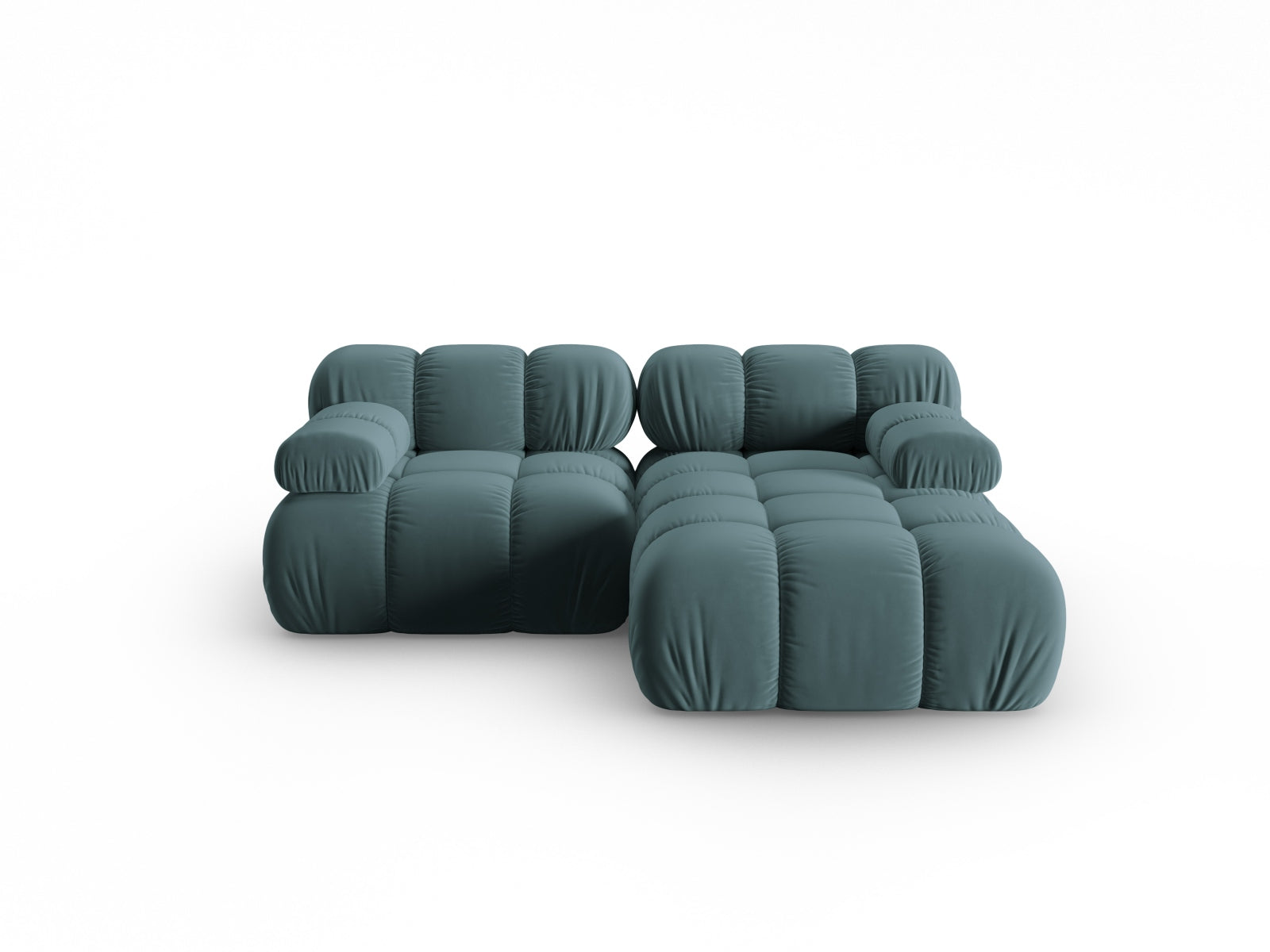 Bellis Velour modulares Ecksofa rechts 3 Sitzer 155cm in Turquoise-Bluvel präsentiert im Onlineshop von KAQTU Design AG. Ecksofa rechts ist von Micadoni