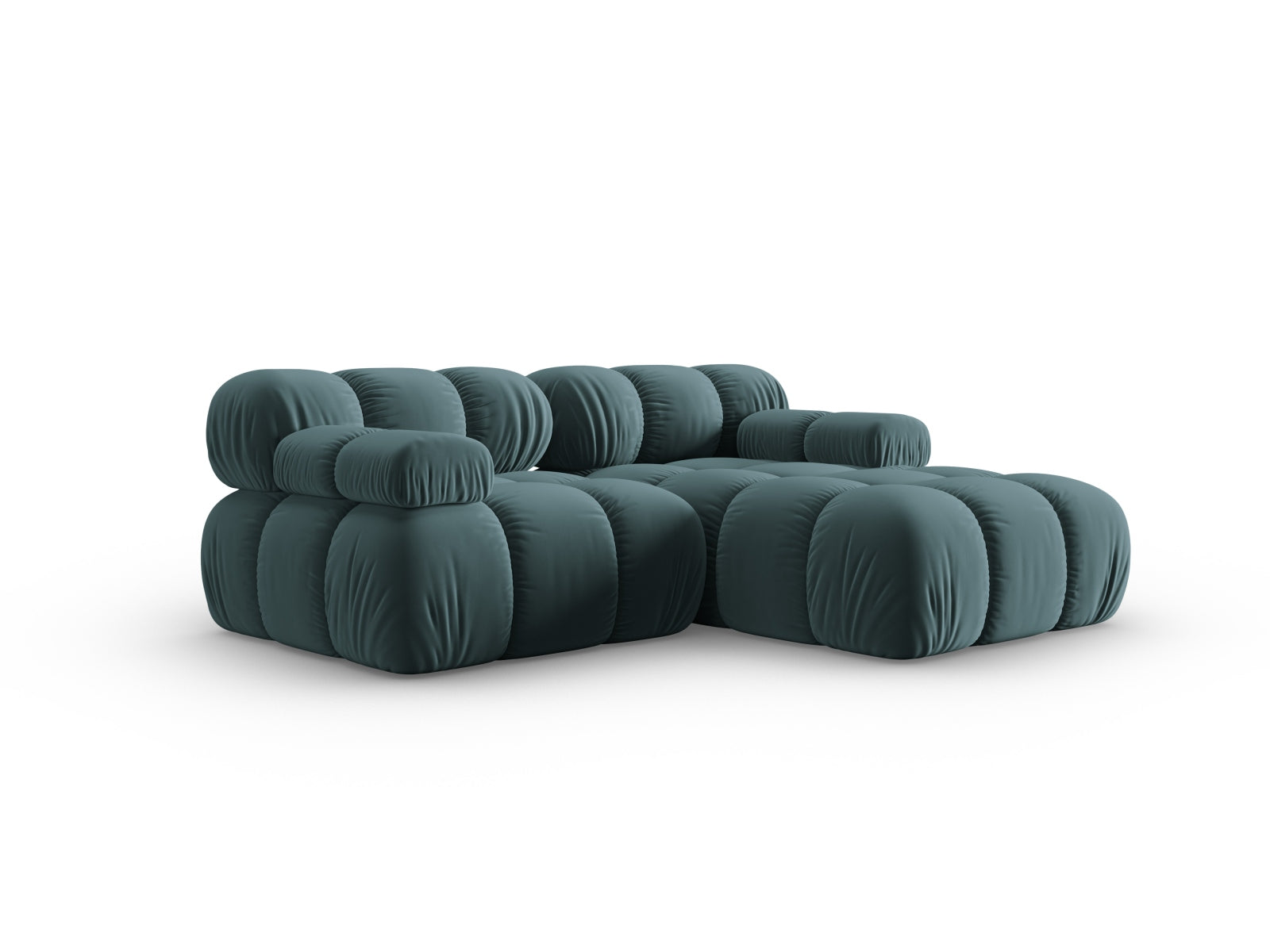 Modulares Ecksofa Bellis in sanftem Türkis, 3-Sitzer, perfekt für moderne Wohnkonzepte, bietet Komfort und Stil von Micadoni.