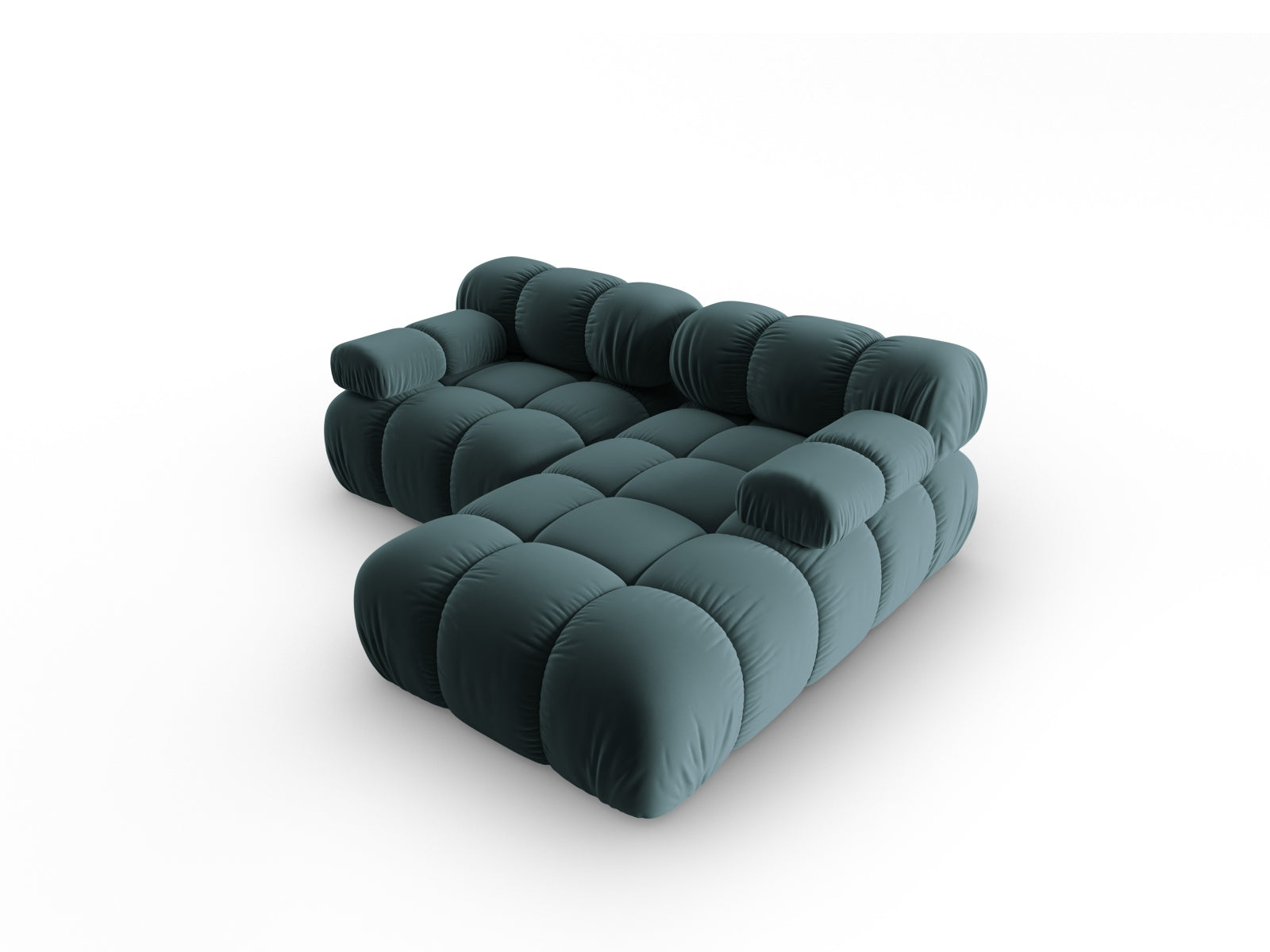 Elegantes modulares Ecksofa Bellis in sanftem Türkis, 3-Sitzer, ideal für stilvolle Wohnräume, vereint Funktionalität und modernes Design von Micadoni.