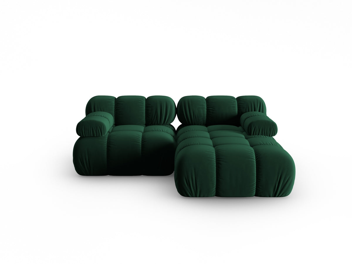 Bellis Velour modulares Ecksofa rechts 3 Sitzer 155cm in Bottle Green-Bluvel präsentiert im Onlineshop von KAQTU Design AG. L-Sofa rechts ist von Micadoni