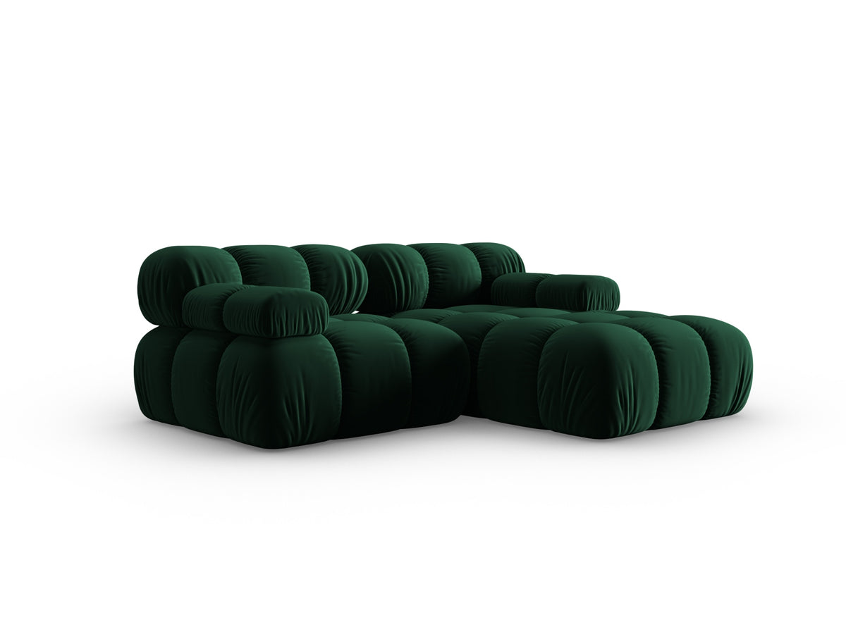 Bellis Velour modulares Ecksofa rechts 3 Sitzer 155cm in Bottle Green-Bluvel präsentiert im Onlineshop von KAQTU Design AG. L-Sofa rechts ist von Micadoni