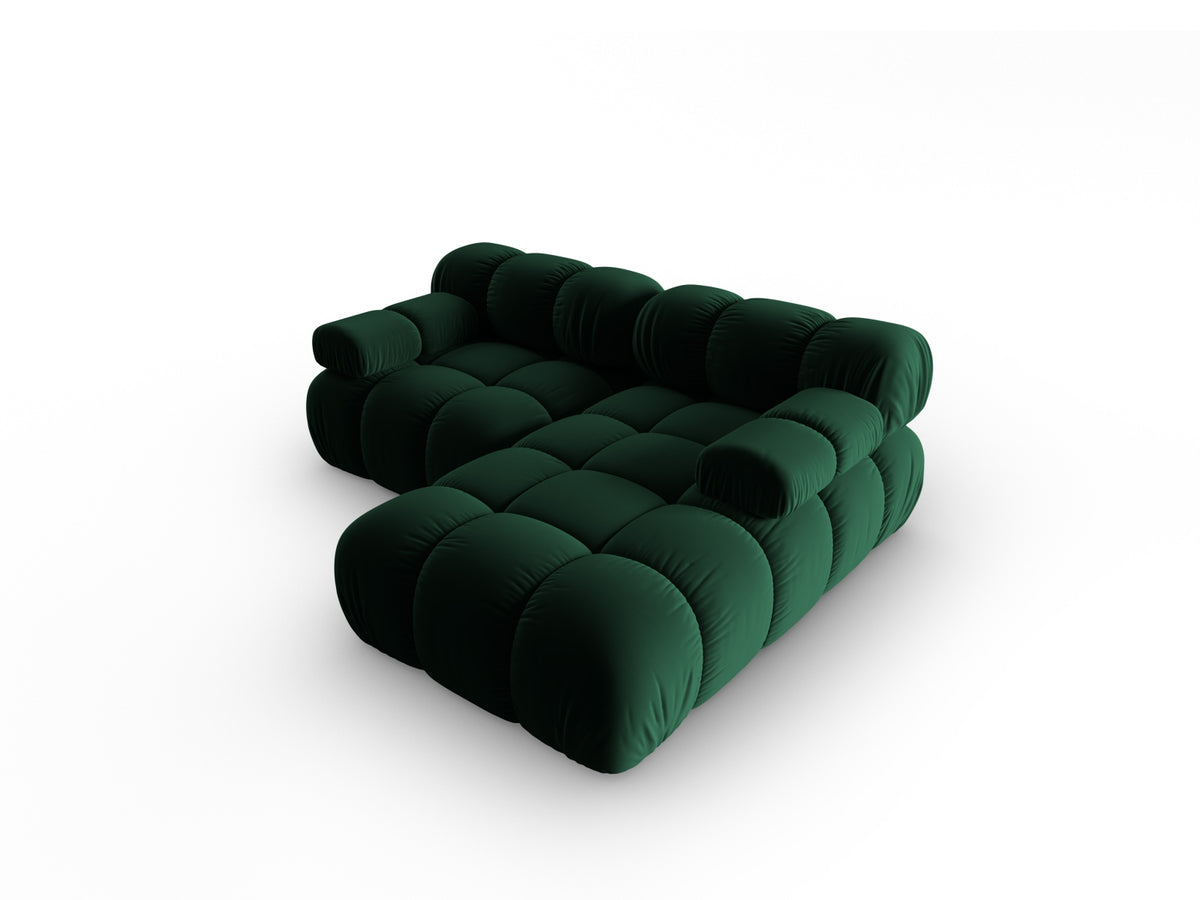 Bellis Velour modulares Ecksofa rechts 3 Sitzer 155cm in Bottle Green-Bluvel präsentiert im Onlineshop von KAQTU Design AG. L-Sofa rechts ist von Micadoni