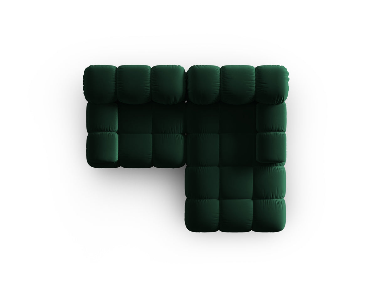 Bellis Velour modulares Ecksofa rechts 3 Sitzer 155cm in Bottle Green-Bluvel präsentiert im Onlineshop von KAQTU Design AG. L-Sofa rechts ist von Micadoni