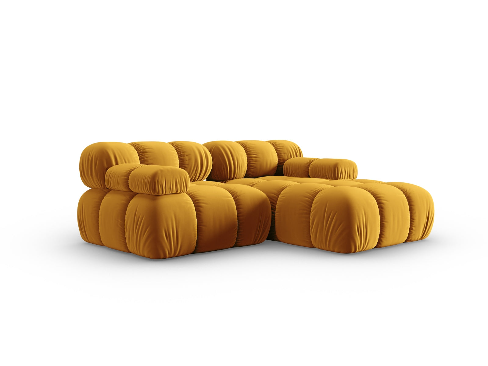 Modulares Ecksofa Bellis in Gelb-Blau, 3-Sitzer, 155 cm, perfekt für moderne Wohnkonzepte, erhältlich bei Micadoni.