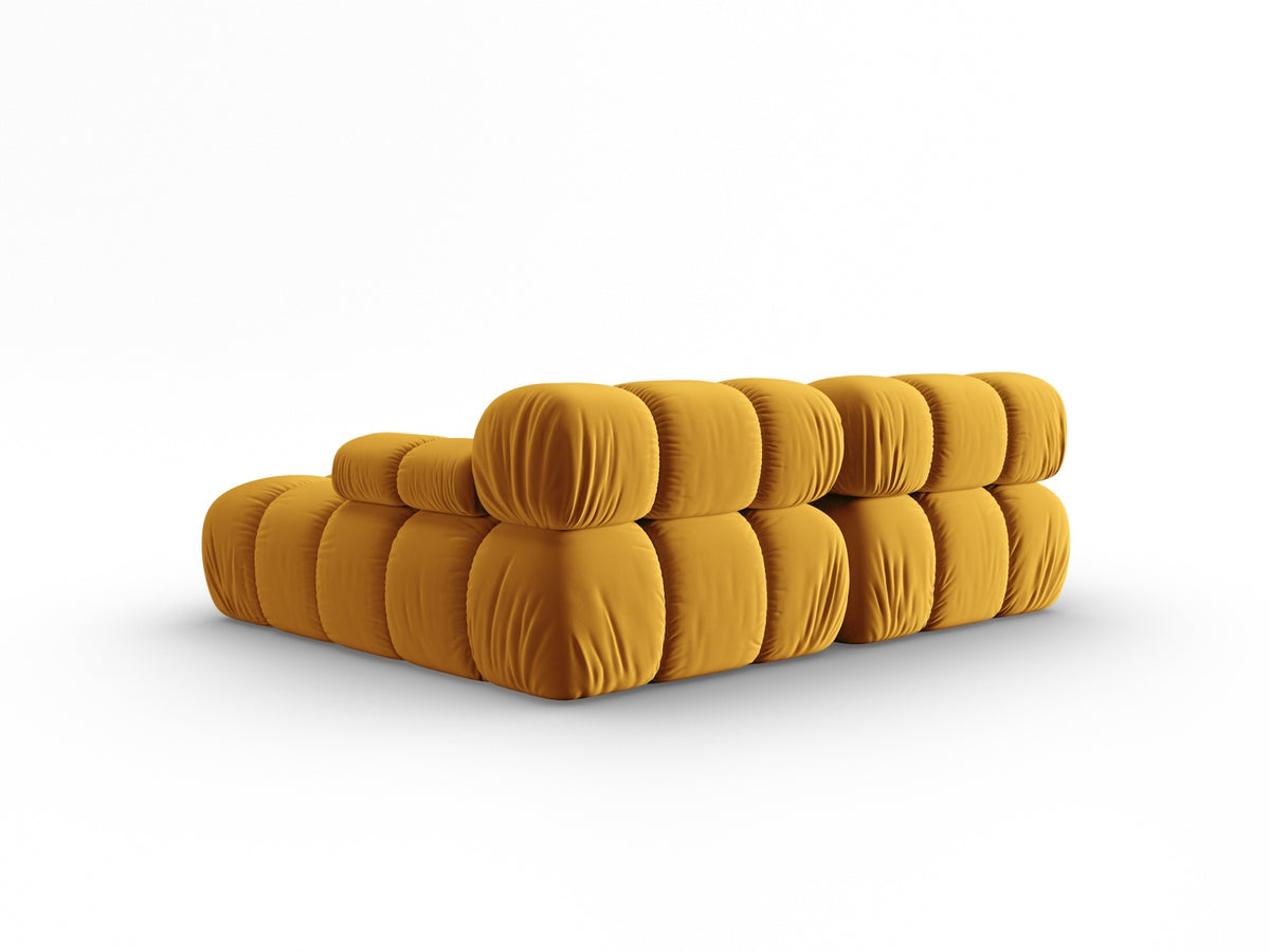 Bellis Velour modulares Ecksofa rechts 3 Sitzer 155cm in Yellow-Bluvel präsentiert im Onlineshop von KAQTU Design AG. L-Sofa rechts ist von Micadoni