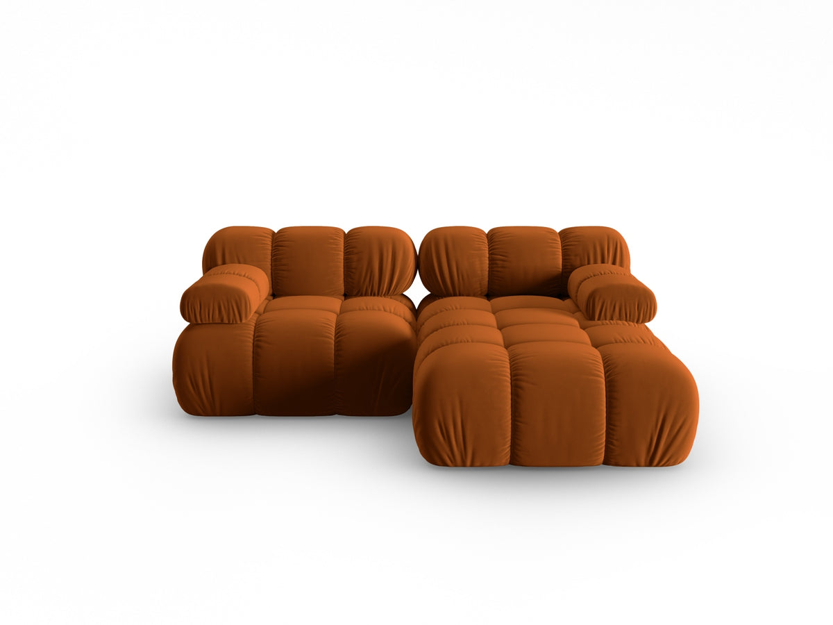 Bellis Velour modulares Ecksofa rechts 3 Sitzer 155cm in Terracotta-Bluvel präsentiert im Onlineshop von KAQTU Design AG. L-Sofa rechts ist von Micadoni