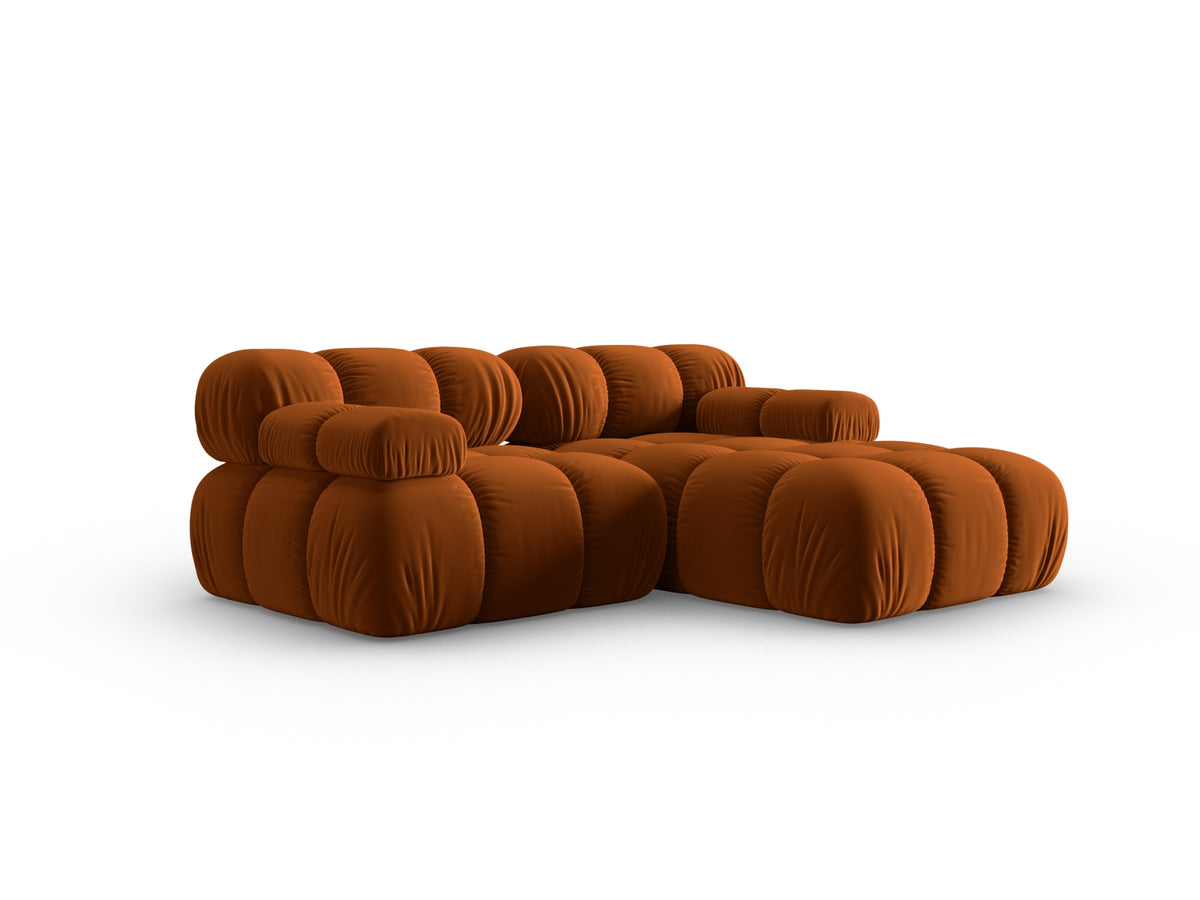 Bellis Velour modulares Ecksofa rechts 3 Sitzer 155cm in Terracotta-Bluvel präsentiert im Onlineshop von KAQTU Design AG. L-Sofa rechts ist von Micadoni