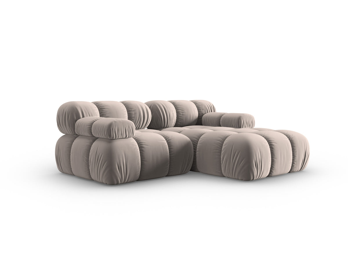 Bellis Velour modulares Ecksofa rechts 3 Sitzer 155cm in Cappuccino-Bluvel präsentiert im Onlineshop von KAQTU Design AG. Ecksofa rechts ist von Micadoni