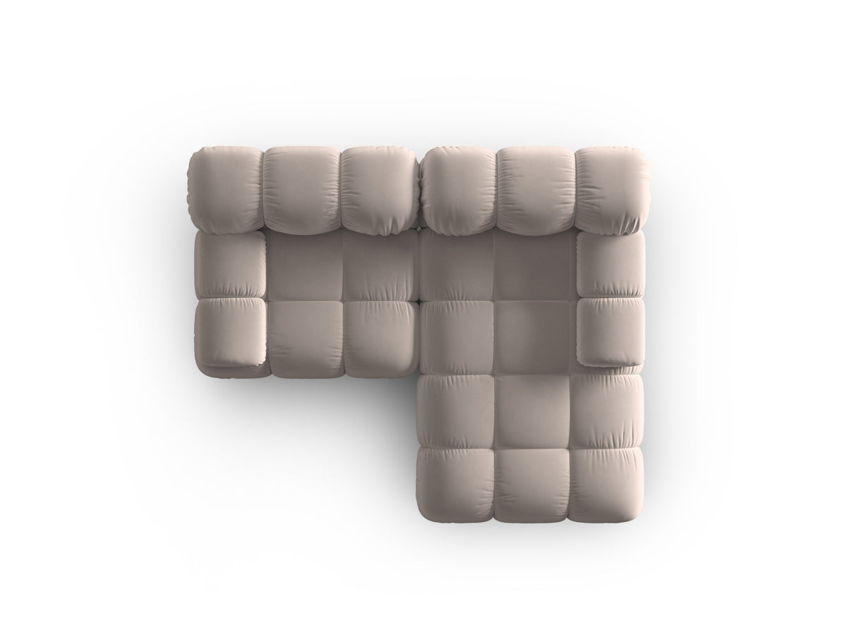 Bellis Velour modulares Ecksofa rechts 3 Sitzer 155cm in Cappuccino-Bluvel präsentiert im Onlineshop von KAQTU Design AG. Ecksofa rechts ist von Micadoni