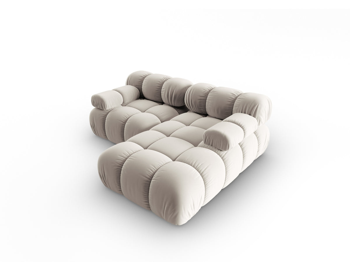 Bellis Velour modulares Ecksofa rechts 3 Sitzer 155cm in Dark Beige-Bluvel präsentiert im Onlineshop von KAQTU Design AG. L-Sofa rechts ist von Micadoni